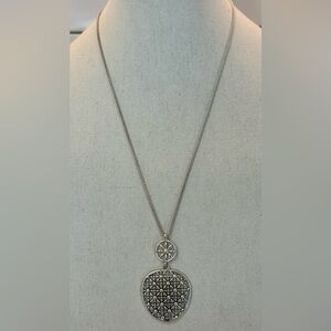 LUCKY Silver Tone Flower of Life Pendant Necklace – Adjustable, Slider, Long